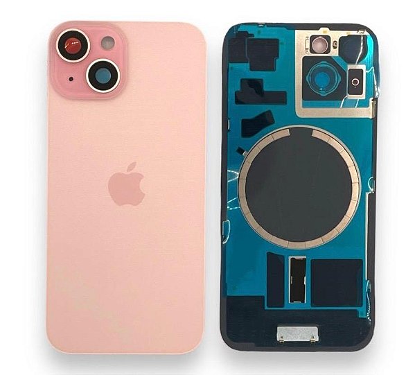 TAMPA TRASEIRA IPHONE 15 COMPLETA ROSA