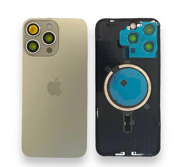 TAMPA TRASEIRA IPHONE 15 PRO COMPLETA NATURAL TITANIUM