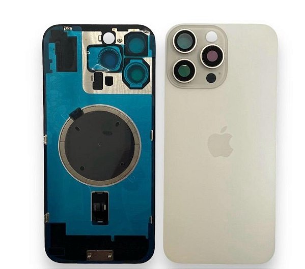 TAMPA TRASEIRA IPHONE 16 PRO COMPLETA BRANCO TITANIUM