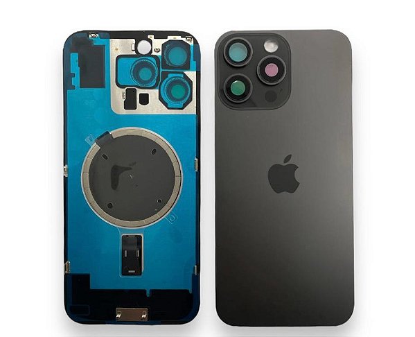 TAMPA TRASEIRA IPHONE 16 PRO COMPLETA PRETO TITANIUM