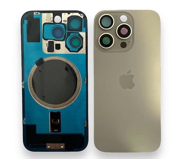 TAMPA TRASEIRA IPHONE 16 PRO MAX COMPLETA NATURAL TITANIUM