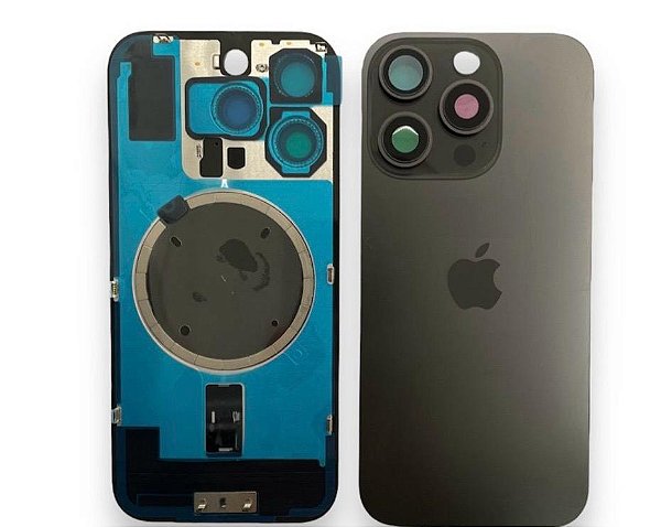TAMPA TRASEIRA IPHONE 16 PRO MAX COMPLETA PRETO TITANIUM