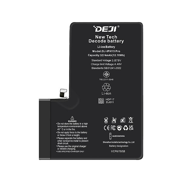 Bateria DEJI Iphone 15 PRO 3274mAh DECODE