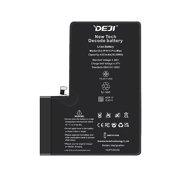 Bateria DEJI iPhone 14 Pro Max 4323 mAh DECODE
