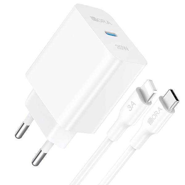 CARREGADOR PD 20W MAX E CABO IP 1HORA