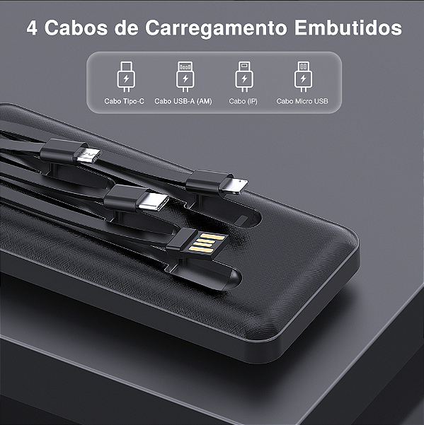PowerBank 10.000 mAh 1HORA Preto