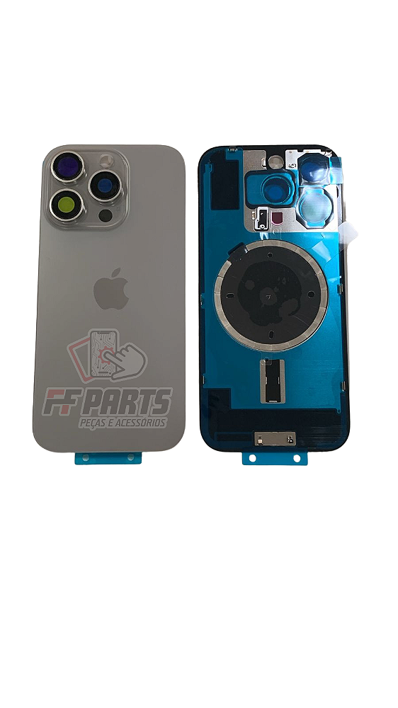 TAMPA TRASEIRA IPHONE 16 PRO COMPLETA NATURAL TITANIUM OEM