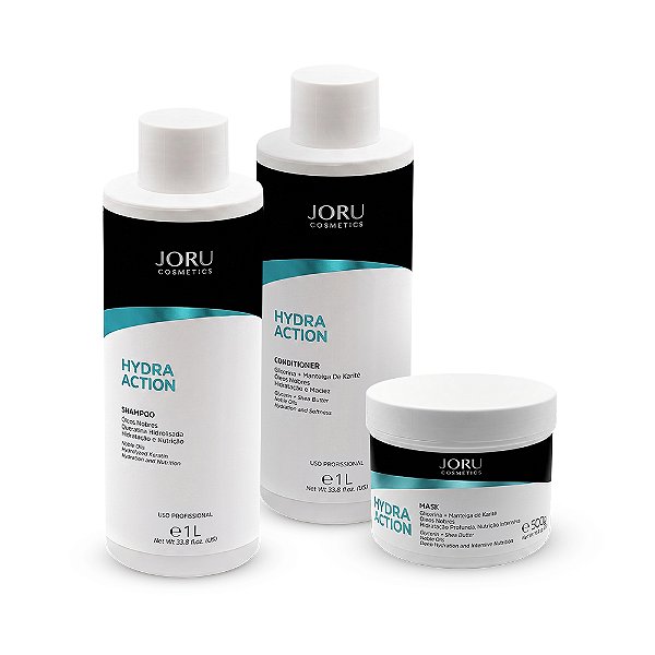 Kit Hydra Action - Shampoo 1L + Condicionador 1L + Máscara 500g