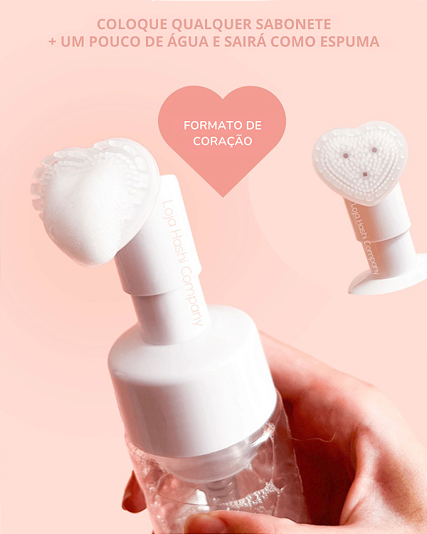 Frasco Pump Transparente com Escovinha Coração