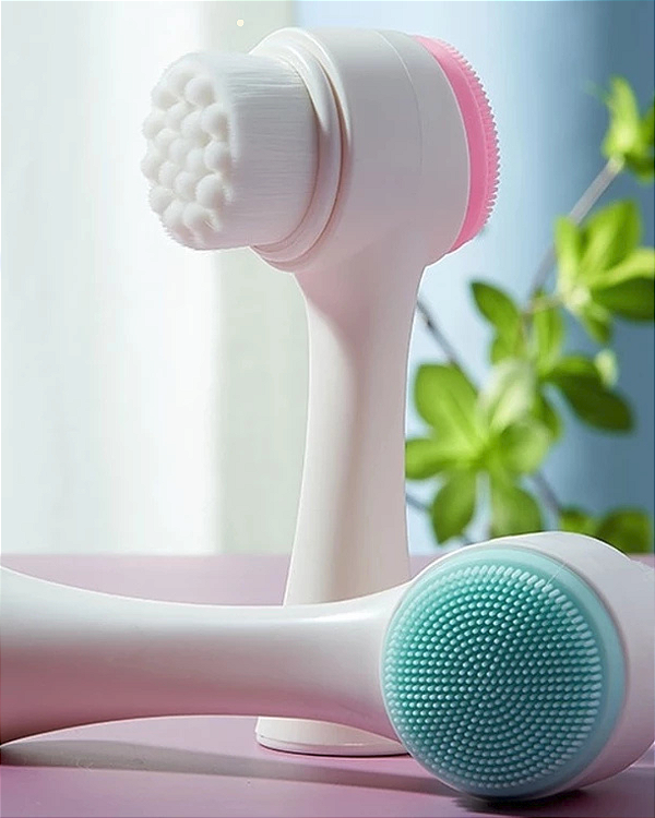 Escova Dupla Face Limpeza Facial Manual