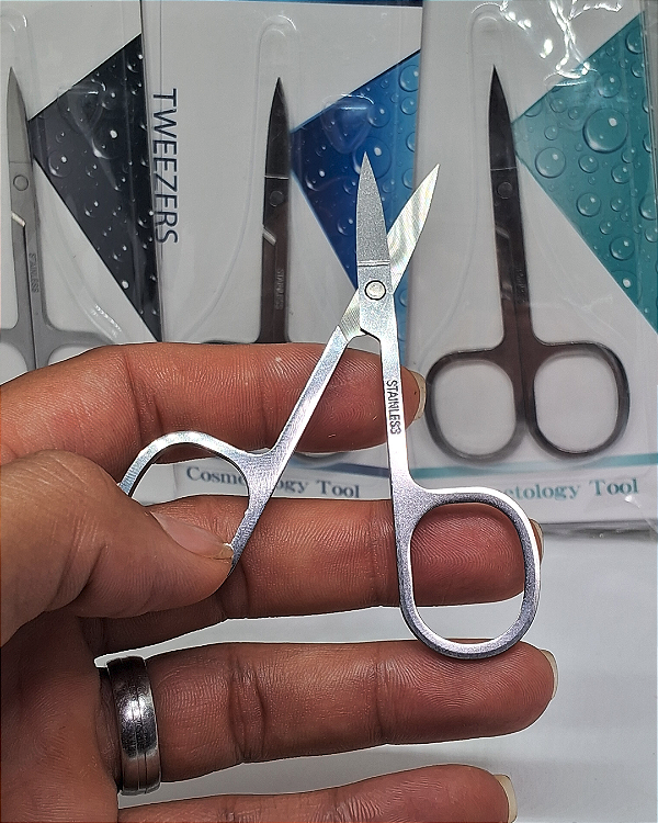 Tesoura Unha e Sobrancelha 8,5cm Aço Inox