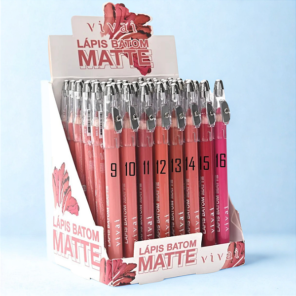 Lápis Batom Matte Vivai com Apontador