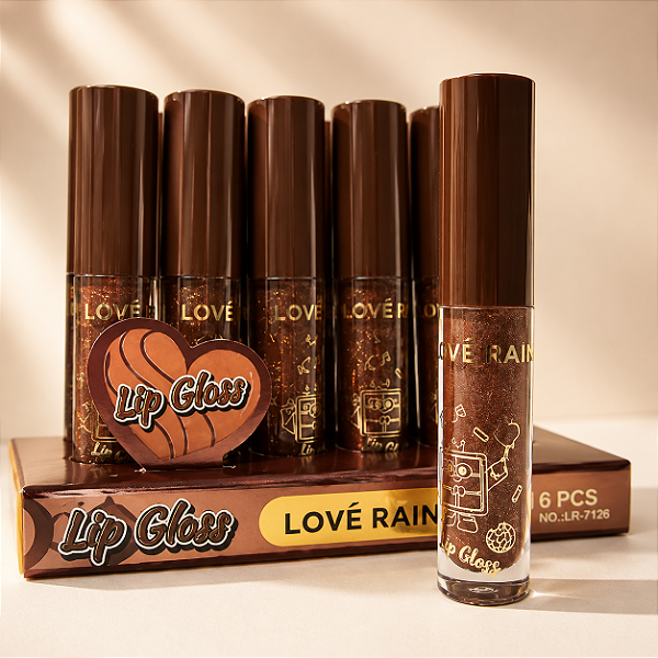Lip Gloss Chocolate Love Rain Brilho Intenso Hidratante Labial