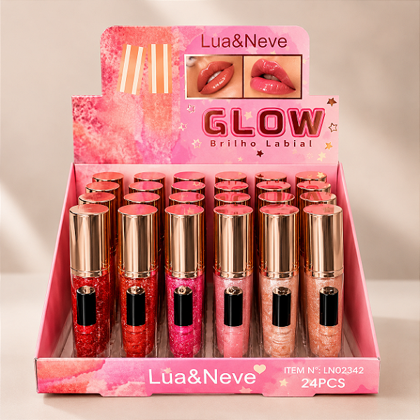 Brilho Labial Glow Lua e Neve Efeito Espelhado Hidratante 4,5ml