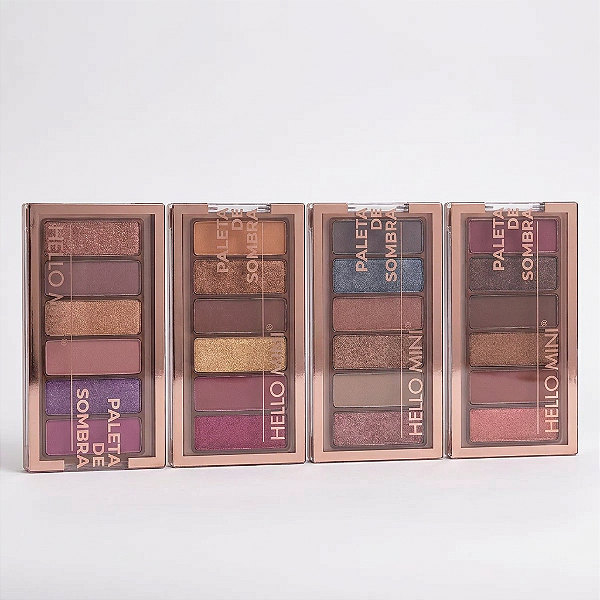 Paleta de Sombra Hello Mini 6 Cores Alta Pigmentação Compacta
