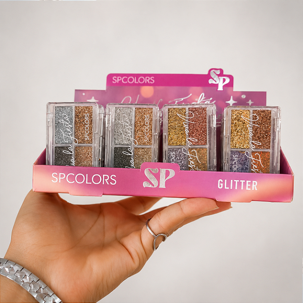 Paleta de Glitter Viva La Fiesta SP Colors 6 Cores Alta Fixação