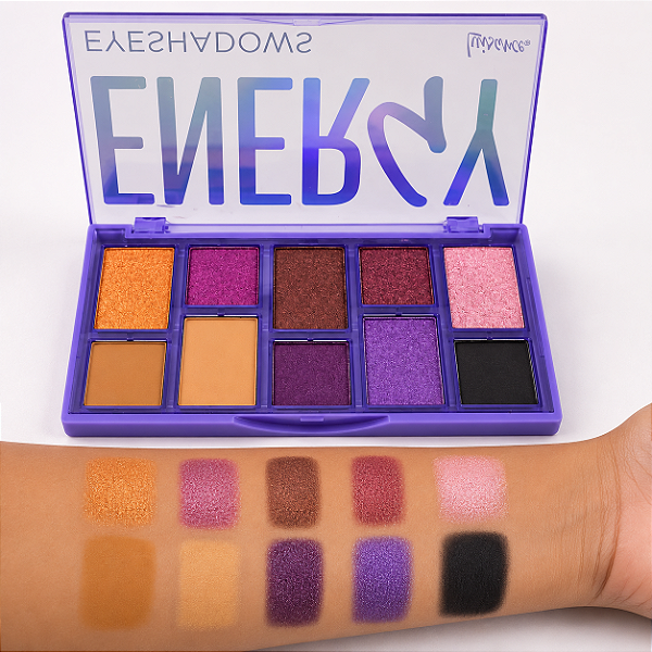 Paleta de Sombras Energy Eyeshadows Luisance 10 Cores Pigmentadas