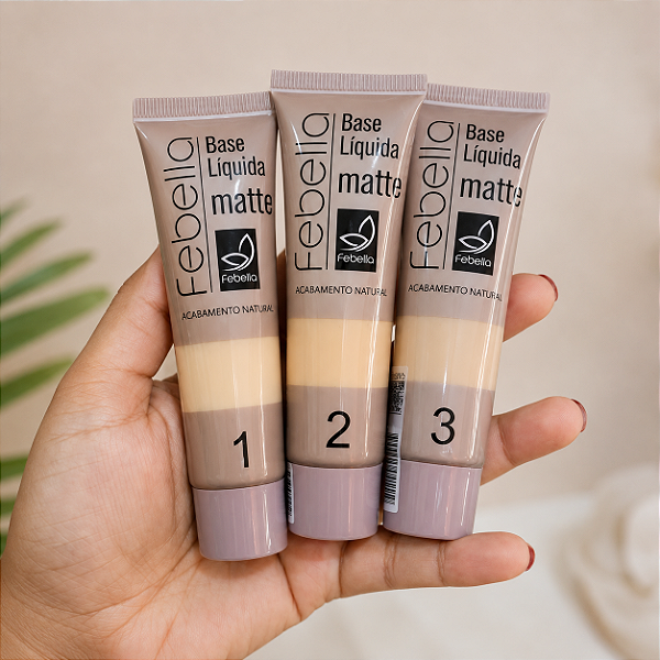 Base Líquida Matte Febella 30ml Alta Cobertura Controle Oleosidade