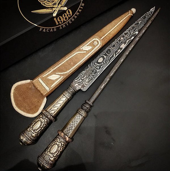 Conjunto Faca + Chaira Damasco