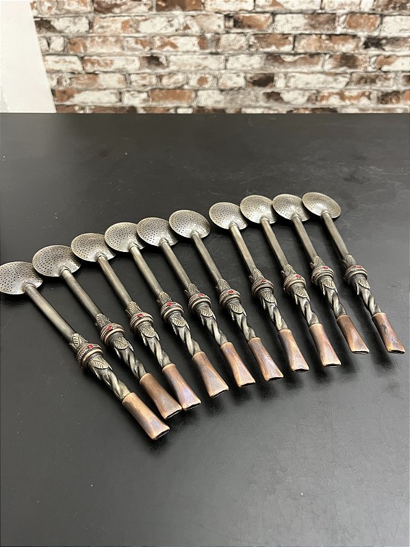 Bomba de Chimarrão 20 cm em Alpaca e Cobre