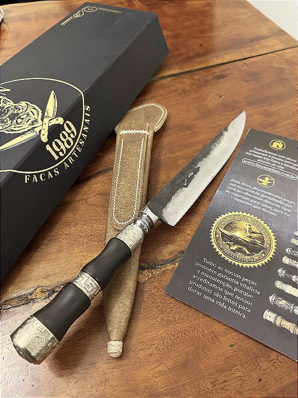 Forjada Brutforged 9” em Aço Carbono Cabo em Ébano Torneado