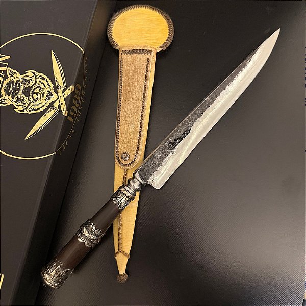 Faca Zaino – Coleção Tropilha, Forjada em Aço Carbono Brutforged 9 Polegadas com Cabo em Braúna e Alpaca