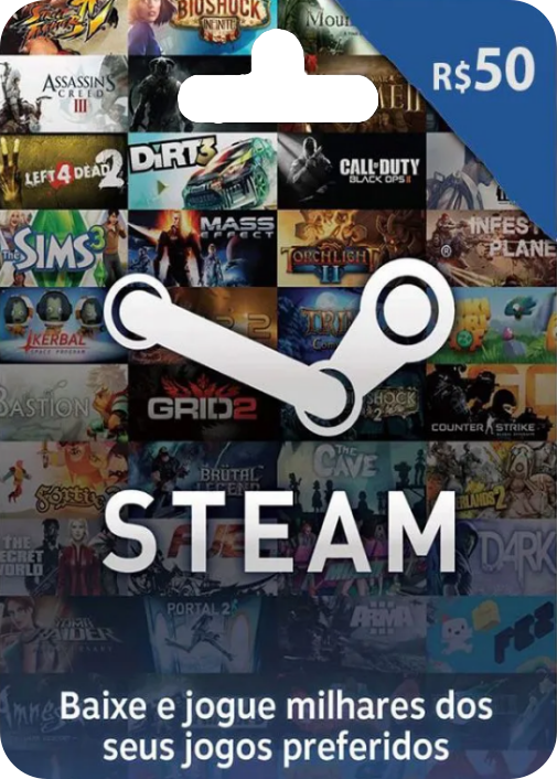 R$50 Steam carteira - Gift Card Digital