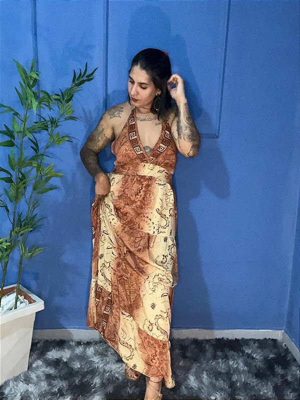 Vestido Indiano Amarração Costas Nua