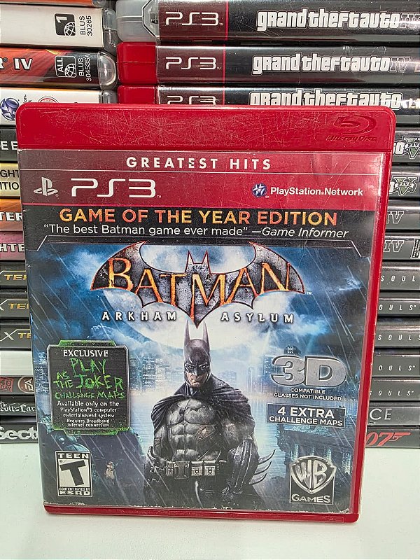 Batman Arkham Asylum GOTY Ed - PS3 (USA/Sem manual)