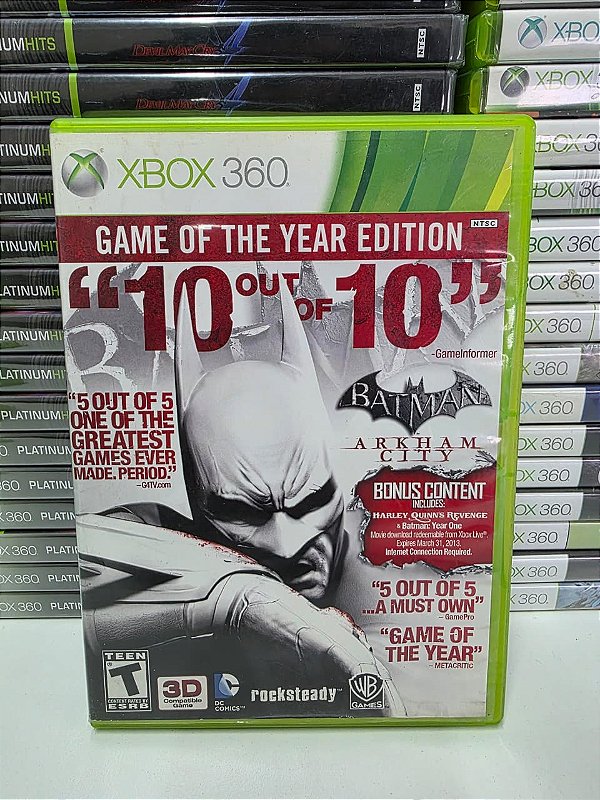 Batman Arkham City GOTY - XBOX 360 (Obs:Capa USA/Jogo BR)