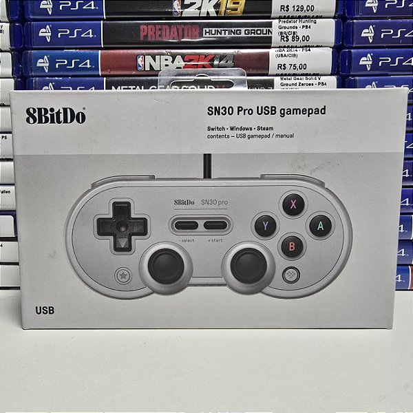 Controle Com Fio SN30 Pro USB - 8BitDo (CIB)