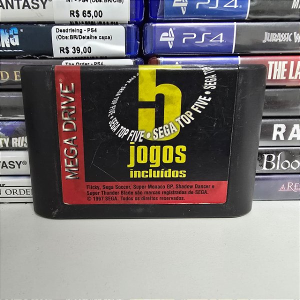 Sega top 5 c/ cinco jogos incluídos - MD (BR/Loose)