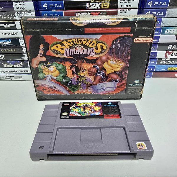 Battletoads Battlem. - SNES (BR/Caixa de locadora/Sem manual)