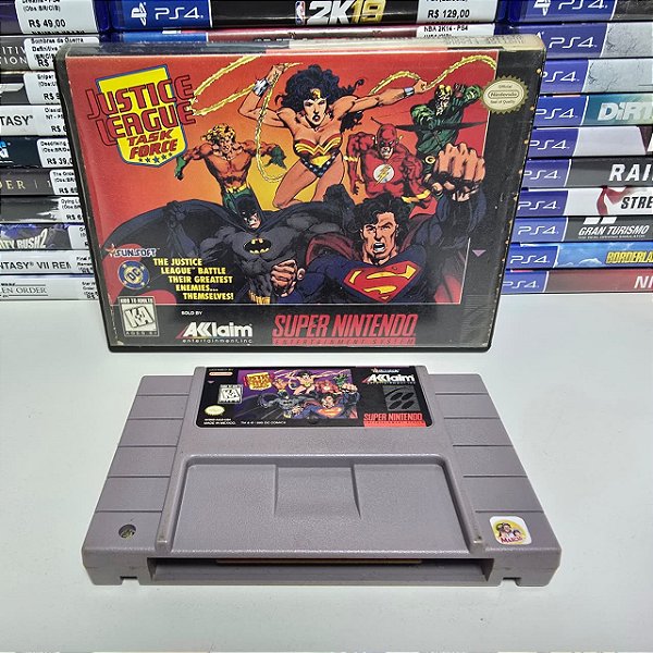 Justice League T F - SNES (USA/Caixa de locadora/Sem manual)