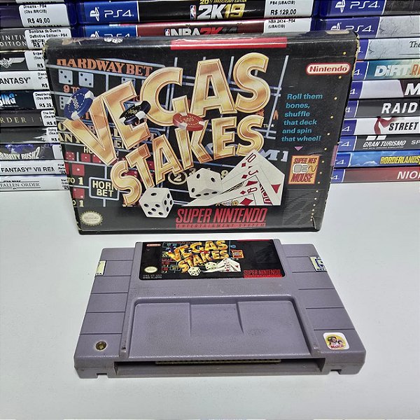 Vegas Stakes - SNES (USA/Caixa de locadora/Sem manual)