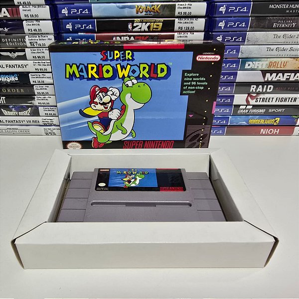 Super Mario World - SNES (USA/Caixa repro/Sem manual)