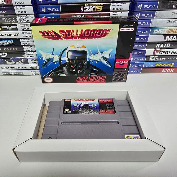 U.N. Squadron - SNES (USA/Caixa repro/Sem manual)