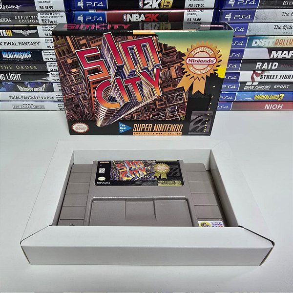 Sim City - SNES (USA/Caixa repro/Sem manual)