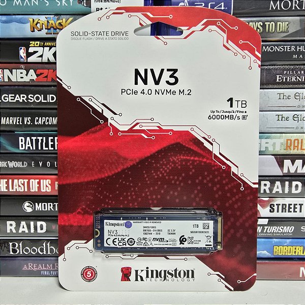 SSD NV3 PCle 4.0 NVMe M.2. 1TB - Kingston (Novo)