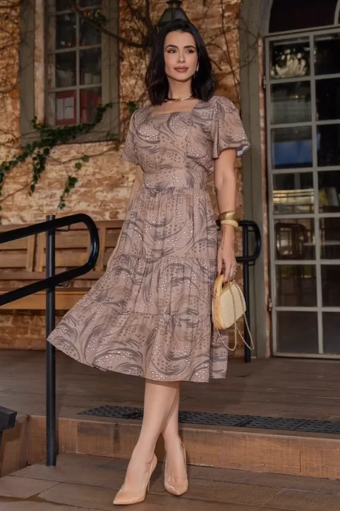 Vestido Palms Midi Três Marias