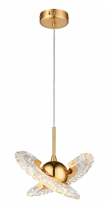 PENDENTE  3000K 4W 18CM ACRÍLICO/METAL DOURADO QD05191