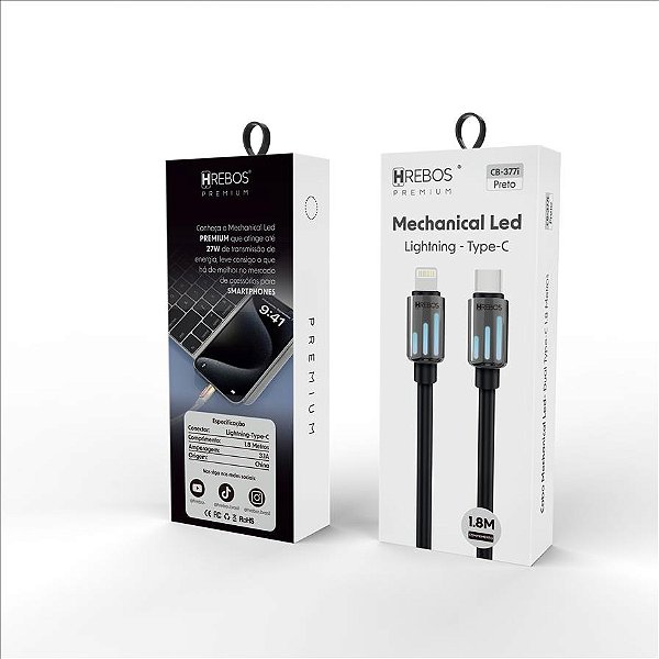 CABO 4 EM 1 BRANCO MECHANICAL LED CB-801
