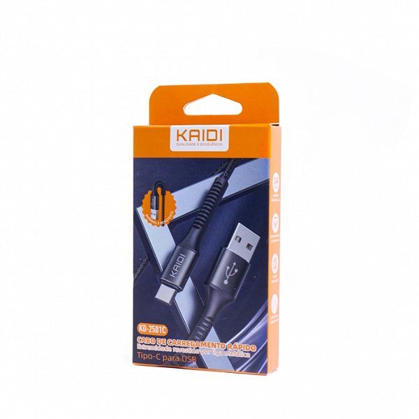 CABO DE CARREGAMENTO RAPIDO USB P/ TIPO C KD-2501C