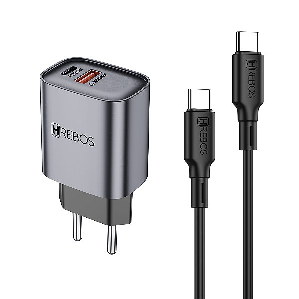 CARREGADOR 20W NEO CHARGE DUAL C CRG-232C CINZA