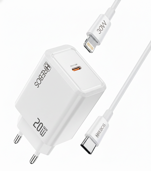 CARREGADOR AXION CHARGE 20W TIPO C P/ LIGHTNING CRG262-CI BRANCO