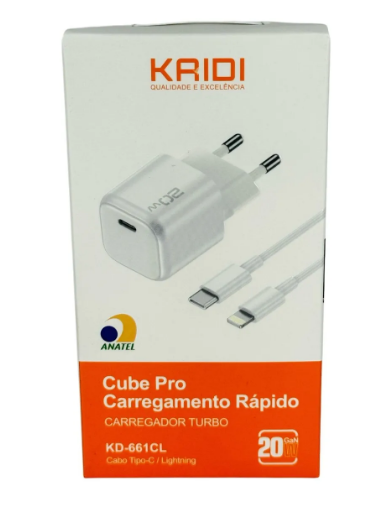 CARREGADOR CUBE PRO 20W TIPO C P/ LIGHTING KD-661CL