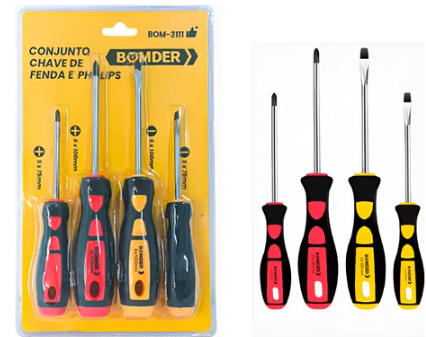 CONJ. CHAVE DE FENDA E PHILLIPS BOM-3111