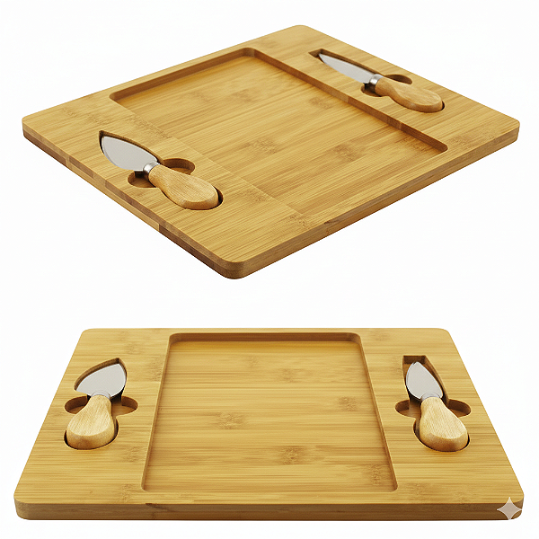 CONJ. DE TÁBUA PARA QUEIJOS MDF 3PÇS CX172