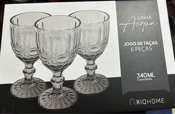 CONJUNTO DE TAÇA  GRAY 6PÇS 340ML TAC026