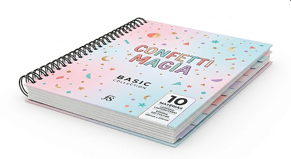 CADERNO CONFETTI 10 MATÉRIAS MAGIA BASIC